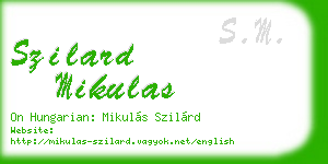 szilard mikulas business card