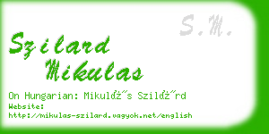 szilard mikulas business card